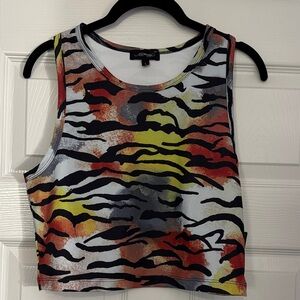 Ed Hardy Tiger Stripe Crop Top Sz Large NWT